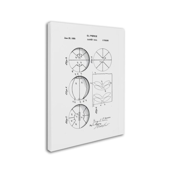 Claire Doherty 'Basketball Patent 1929 White' Canvas Art,14x19